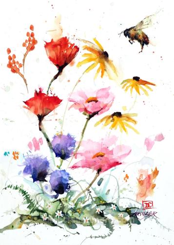 Wildflowers & Bee by DEAN CROUSER